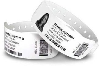 SATO Wristbands provide safety with positive identification of patients, using both human readable text, barcodes and if desired, a patient picture.